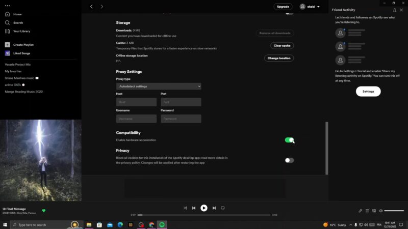 Disable Hardware Acceleration on Spotify